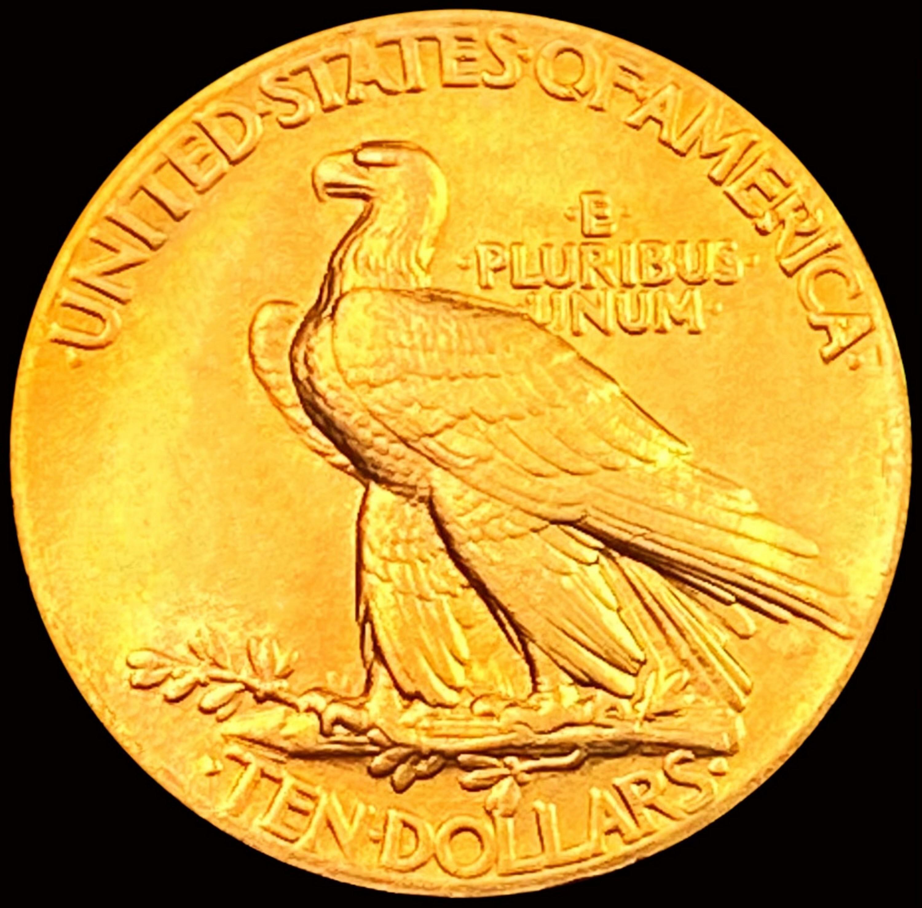 1907 Indian Periods Wire Rim $10 Gold Eagle GEM BU +