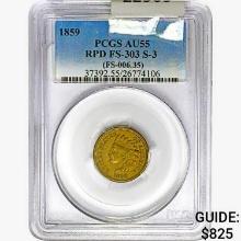 1859 Indian Head Cent PCGS AU55 RPD FS-303 S-3 (FS