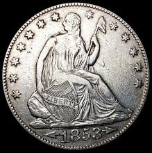 1853-O A & R Seated Liberty Half Dollar NEARLY UNC
