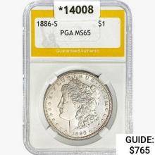 1886-S Morgan Silver Dollar PGA MS65