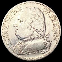 1814 France Silve5 Francs NEARLY UNCIRCULATED