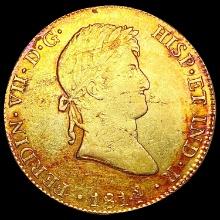 1814 Spain .7615oz Gold 8 Escudos LIGHTLY CIRCULAT