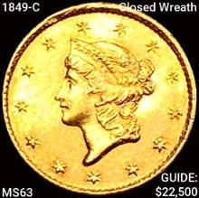 1849-C Closed Wreath Rare Gold Dollar