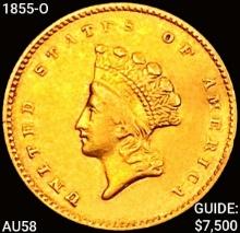 1855-O Rare Gold Dollar CHOICE AU