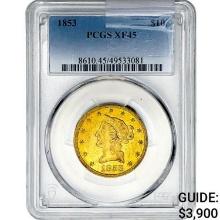 1853 $10 Gold Eagle PCGS XF45