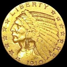 1910 $5 Gold Half Eagle CLOSELY UNCIRCULATED