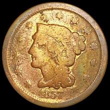 1857 Braided Hair Large Cent NICELY CIRCULATED