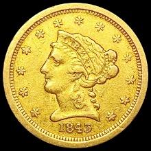 1843-O $2.50 Gold Quarter Eagle CLOSELY UNCIRCULAT