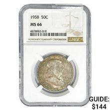 1958 Franklin Half Dollar NGC MS66