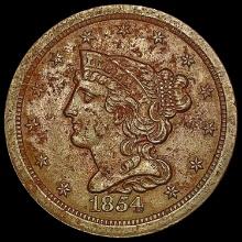 1854 Braided Hair Half Cent CHOICE AU