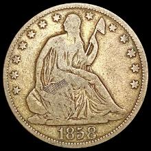 1858 Seated Liberty Half Dollar NICELY CIRCULATED