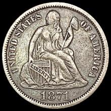 1871 Seated Liberty Dime CLOSELY UNCIRCULATED