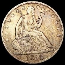 1858-O Seated Liberty Half Dollar CLOSELY UNCIRCUL