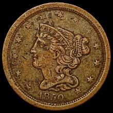 1850 Braided Hair Half Cent NEARLY UNCIRCULATED