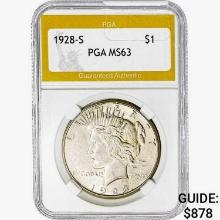 1928-S Silver Peace Dollar PGA MS63