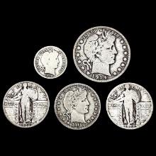 1908-1926 Varied US Silver Coinage [5 Coins] NICEL