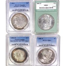 1881-1900 [4] Morgan Silver Dollar NTC/PCGS