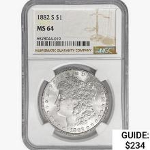 1882-S Morgan Silver Dollar NGC MS64