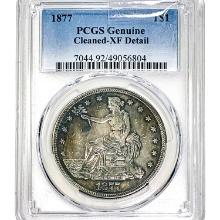 1877 Silver Trade Dollar PCGS XFDetail Genuine