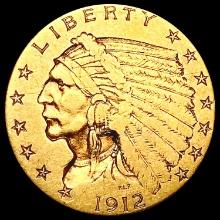 1912 $2.5 Gold Quarter Eagle LIGHTLY CIRCULATED