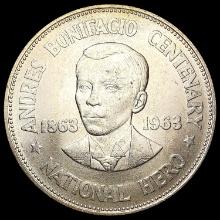 1963 Philippines SilvePeso UNCIRCULATED