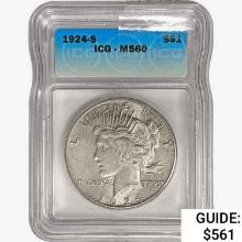 1924-S Silver Peace Dollar ICG MS60