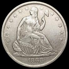 1868-S Seated Liberty Half Dollar CLOSELY UNCIRCUL