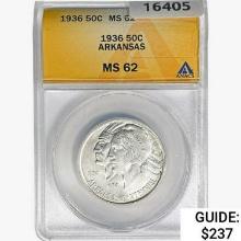 1936 Arkansas Half Dollar ANACS MS62