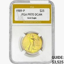 1989-P $25 1/2oz Gold Eagle PGA PR70 DCAM