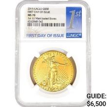 2015 US 1oz Gold $50 Eagle NGC MS70 1st Issue