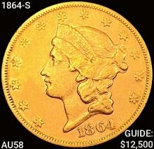 1864-S $20 Gold Double Eagle