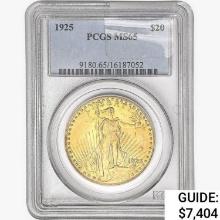 1925 $20 Gold Double Eagle PCGS MS65