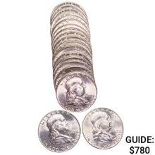 1962 D BU Franklin 50c Roll (20 Coins)