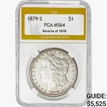 1879-S Morgan Silver Dollar PGA MS64 REV 78