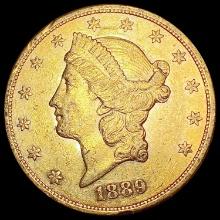 1889-S $20 Gold Double Eagle CHOICE AU