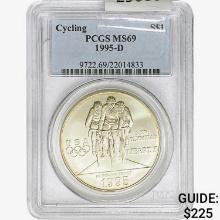 1995-D .7734oz. Silver Dollar Cycling  PCGS MS69