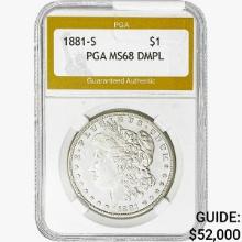 1881-S Morgan Silver Dollar PGA MS68 DMPL
