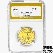 1994 $25 1/2oz Gold Eagle PGA MS70