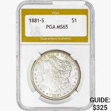 1881-S Morgan Silver Dollar PGA MS65