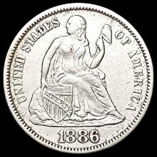1886 Seated Liberty Dime CHOICE AU