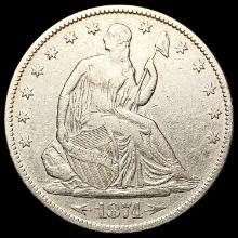 1874 Arws Seated Liberty Half Dollar CLOSELY UNCIRCULATED