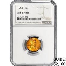 1953 Wheat Cent NGC MS 67 RD