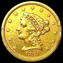 1861 $2.50 Gold Quarter Eagle LIGHTLY CIRCULATED