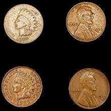 [4] Varied US Cents (1867, 1897, (2) 1924-D) NICELY CIRCULATED