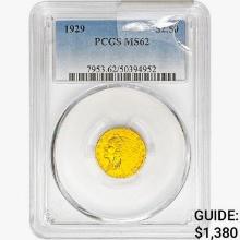 1929 $2.50 Gold Quarter Eagle PCGS MS62