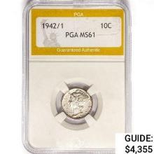 15342 Mercury Silver Dime PGA MS61