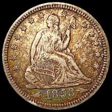 1853 Arrows and Rays Seated Liberty Quarter CLOSELY UNCIRCULATED