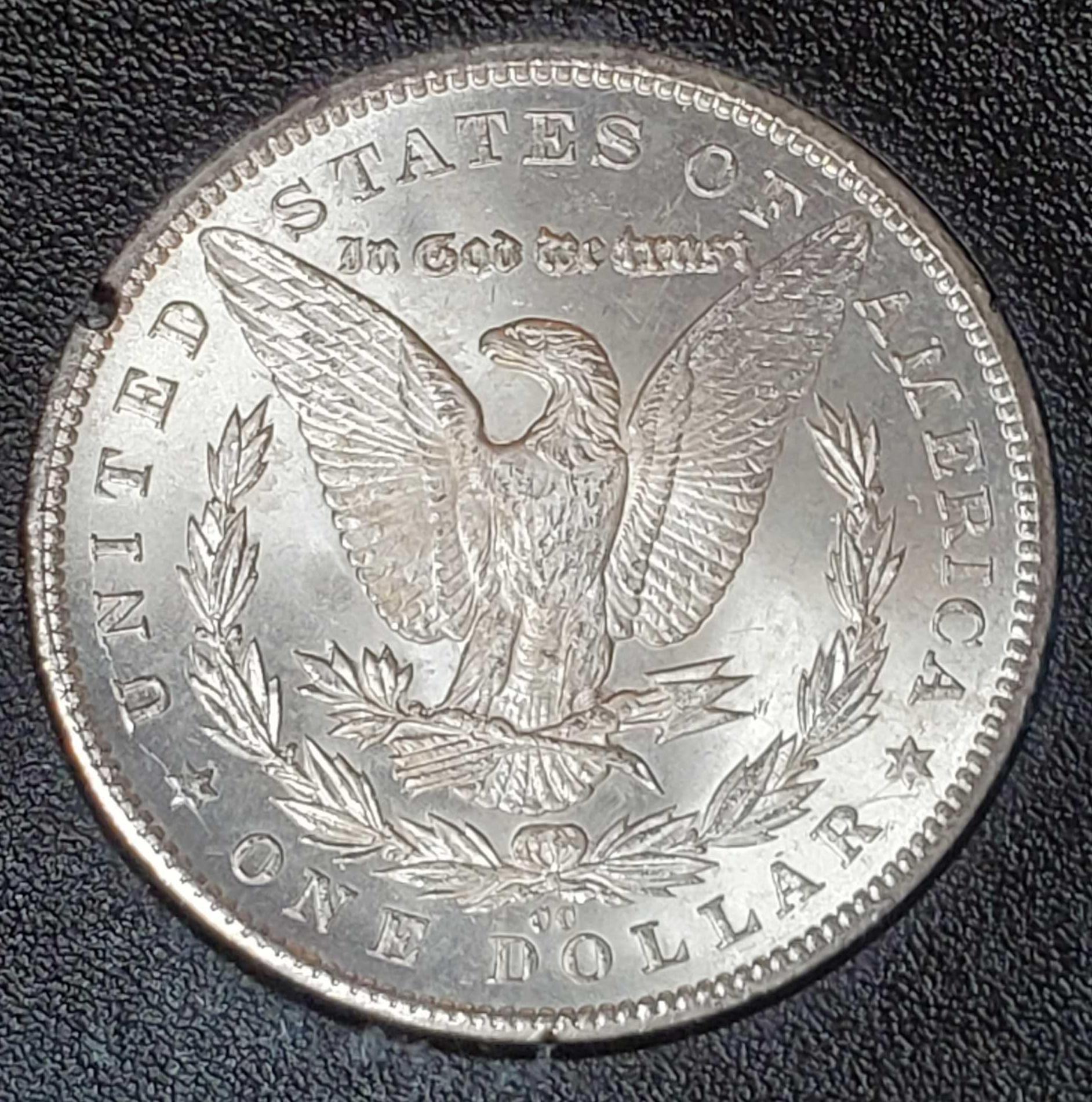 1884-CC Uncirculated US Silver Dollar From Federal Reserve Hoard in Plastic Holder