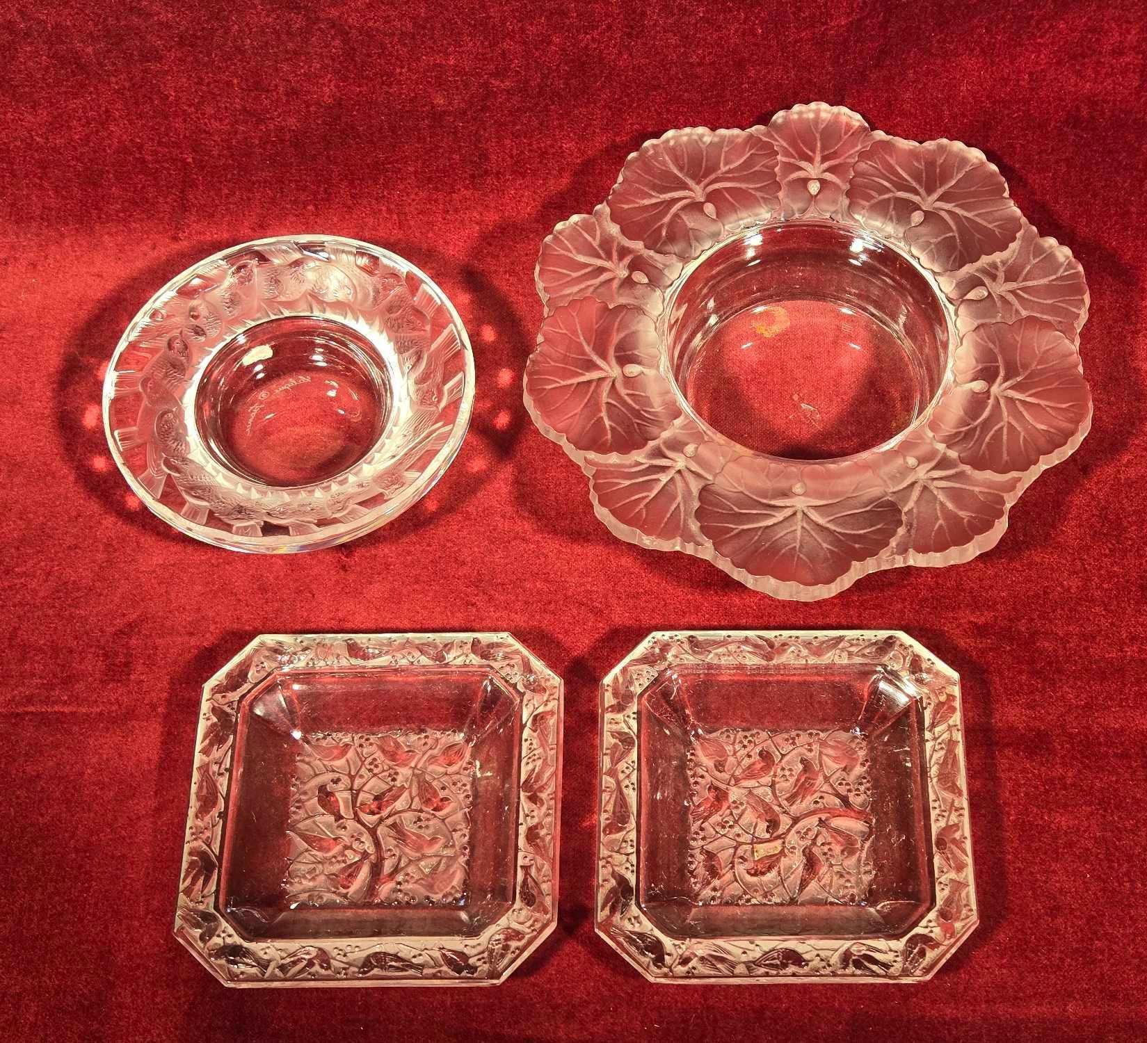 4 Pcs. of Signed Lalique Art Glass