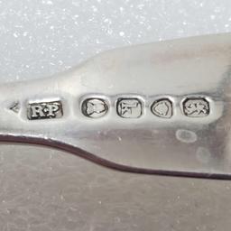 12 Sterling Silver 19th C. English Fiddleback Dinner Forks 7 3/4" Vairious Makers & Dates